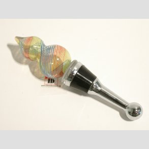 Vinprop Med Glas Kunst - Farve Flamme - 12cm