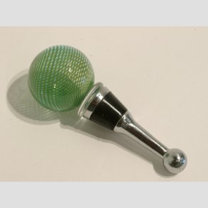 Vinprop Med Glas Kunst - Gr�n Kugle - 10cm