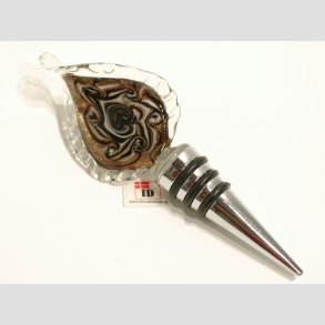 Vinprop Med Glas Kunst - Mnstrede Ild - 14cm