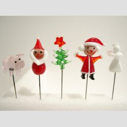 Gaveide - Glaskunst - Nipsenle i Glas - Vinter Figurer Med Hvid Silkepude - 1 Start/Gavepakke