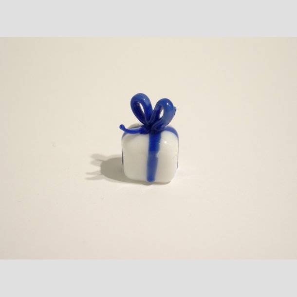 Gave - Glas Pakker - Hvid/Lysebl - Lysebl Sljfe - Mellemstore - 2,5cm Mini