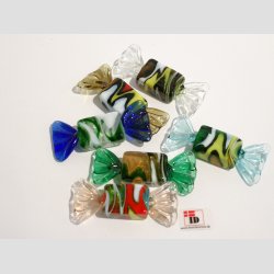 Glas Karamel Bolsjer - Mnster - Pakke 6 stk Asst. - 5cm