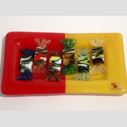 Glas Karamel Bolsjer - Mnster - Pakke 6 stk Asst. - 5cm