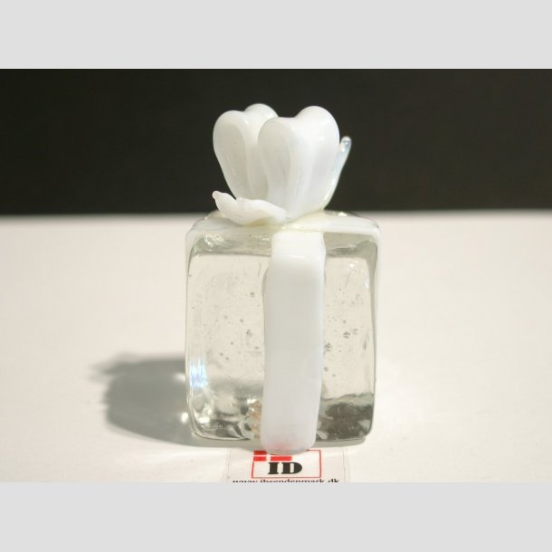 Glas Gave Pakker - Klar/Hvide - Med Hvid Sljfe - 3cm ID Deko1