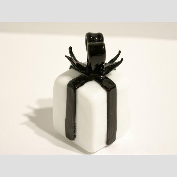 Glas Gave Pakker - Hvid/Sort - Sorte Sljfer  Stor