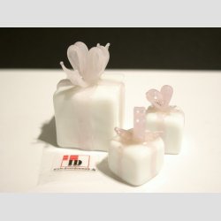 Gave - Glas Pakker - Hvid/Lyserd Sljfe - Mellemstore - 2,5cm