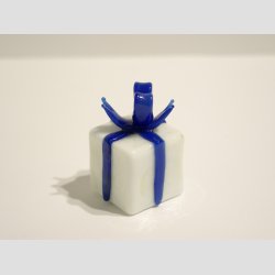 Gave - Glas Pakker - Hvid/Lysebl - Lysebl Sljfe - Mellemstore - 2,5cm