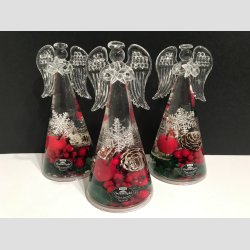 Engle - Glas Drmme Engle - Hndlavede Med Dekoration - Noel Berries - Stor H15cm
