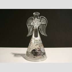 Engle - Glas Drmme Engle - Hndlavede Med Dekoration - "Winter Story" - 10cm