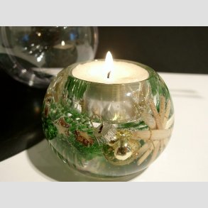 Julekugle - Hndlavede Mercurlys i Acryl Gave Kugle - 