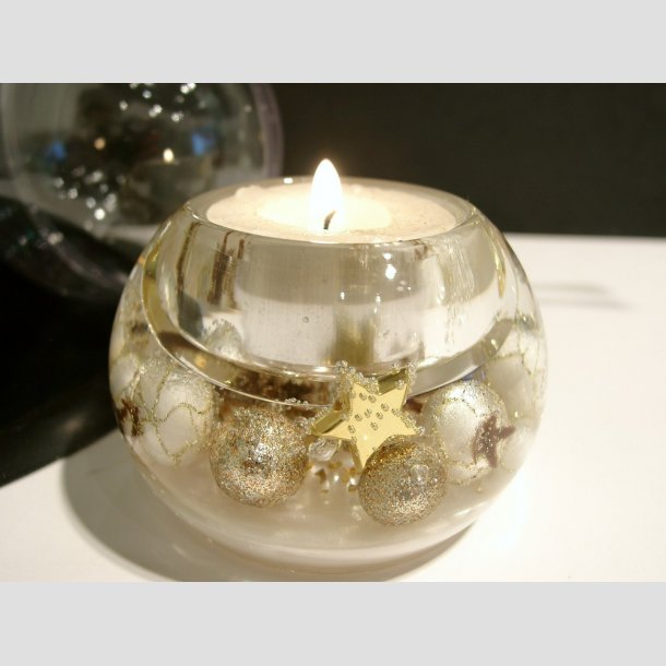 Julekugle - Hndlavede Mercurlys i Acryl Gave Kugle - "Angelo" - H5 D7cm