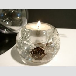 Julekugle - Hndlavede Mercurlys i Acryl Gave Kugle - "Winter Story" - H5 D7cm