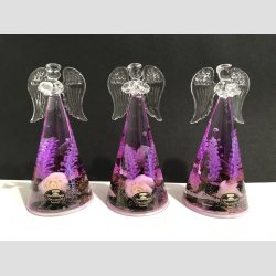 Glaskunst Engle - Glas Drmme Engle - Hndlavede Med Dekoration - Smart Provence - Stor H 15cm