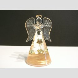 Engle - Hndlavede Glas Engle Med Guldbelagte Kanter - "Stjerne Guld" - 9cm