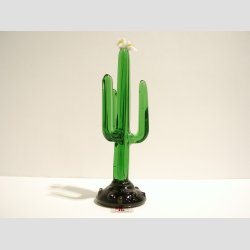 Glaskunst - Grn Kaktus I Glas - 12cm