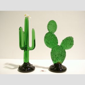Glaskunst - Grn Kaktus I Glas - 12cm