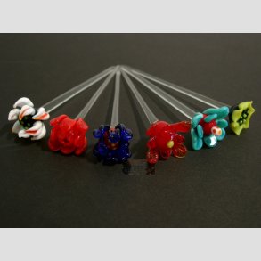 Dekoration Pinde - Sm Fine Glas Blomster / Spids - 12cm - 1 St 6 Asst.