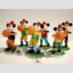 Glas Figurer - Glas Hndbold Mus - Assorteret 1 stk  - 9cm