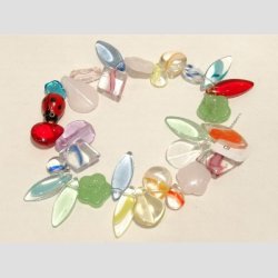 Glas Armbnd - Mariehne &amp; Sm Blomster