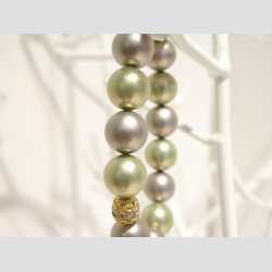 Armbnd - Lime Grn Pulveriseret Strandskald Perler