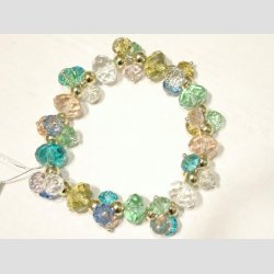 Krystal Armbnd - Glas Krystal Armbnd - Mix Klar/Lyse Kantet Glasperler