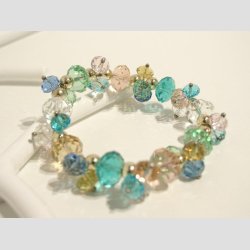 Krystal Armbnd - Glas Krystal Armbnd - Mix Klar/Lyse Kantet Glasperler