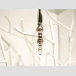 Armbnd - Tynd Sort Lder - Forslvet Kulger - Magnet Ls