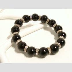 Armbnd - Sort Knuste Strandskaller Perle Armbnd - Forslvet Mellemperler