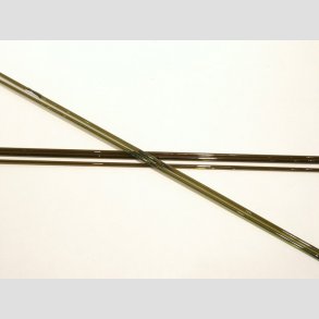 Glas Stnger - Pind Millefiori - Lysegrn/Brun - Dia4-6mm - 50cm