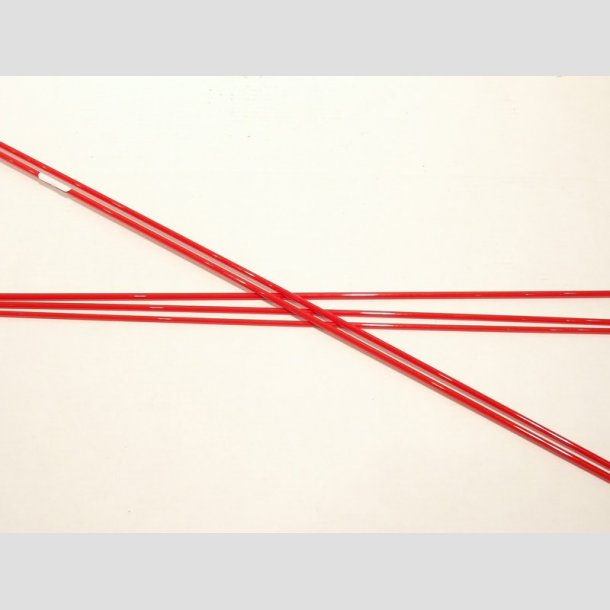 Glas Stnger - Pind Klar/Rd Farve - COE96 - Dia4-6mm - 50cm