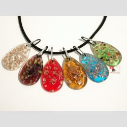 Glas Schmuck Anhnger - Rose/Gold - 1 Set 6 Farben - 5cm