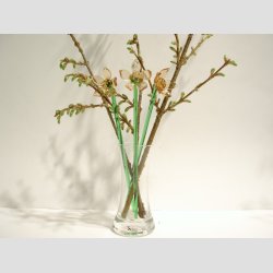 Glasblomster - Lysebrun - 16-17cm - 1 St Med 3 Stk