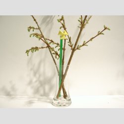 Glasblomster - Gul - 16-17cm - 1 St Med 3 Stk