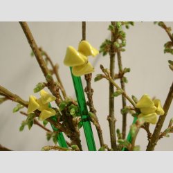 Glasblomster - Gul - 16-17cm - 1 St Med 3 Stk