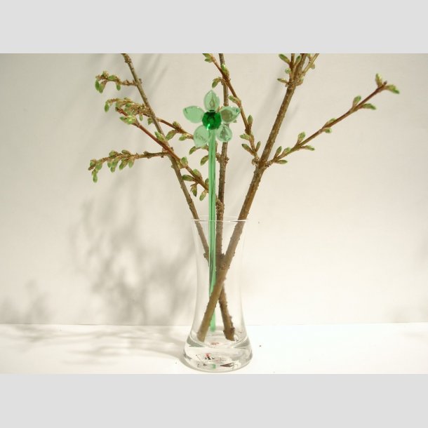 Glasblomster - Grn - 16-17cm - 1 St Med 3 Stk 1 stk
