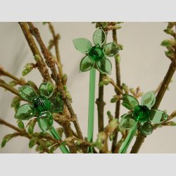 Glasblomster - Grn - 16-17cm - 1 St Med 3 Stk