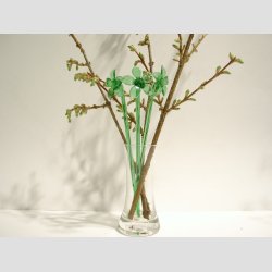 Glasblomster - Grn - 16-17cm - 1 St Med 3 Stk