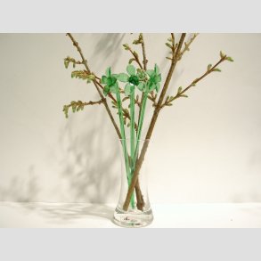 Glasblomster - Grn - 16-17cm - 1 St Med 3 Stk