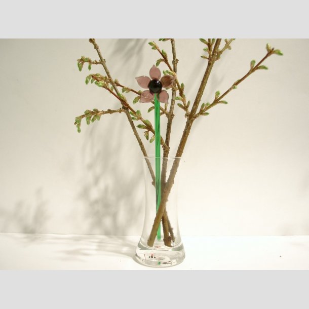 Glasblomster - Lilla - 16-17cm - 1 S�t Med 3 Stk 1 stk