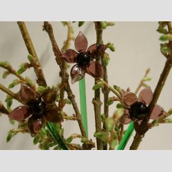 Glasblomster - Lilla - 16-17cm - 1 S�t Med 3 Stk