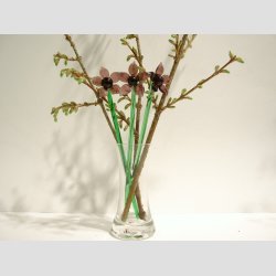 Glasblomster - Lilla - 16-17cm - 1 S�t Med 3 Stk