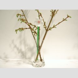 Glasblomster - Hvid - 16-17cm - 1 St Med 3 Stk