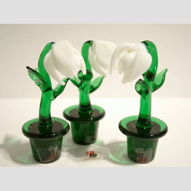 Glaskunst - Schneeglckchen - Glas Blume In Pot - Weiss Schneeglckchen - 8cm