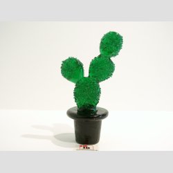 Kaktus Glasfigur - Glas Kaktus I Potte - 8-9cm