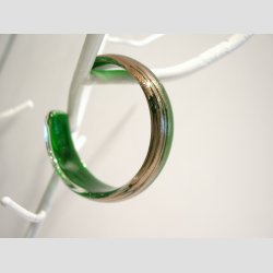 Glas Armbnd - Grn/Guld - Dia5,7cm &amp; 2,5cm bning