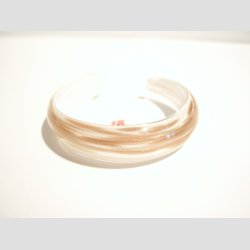 Glas Armbnd - Hvid/Guld - Dia5,7cm &amp; 2,3cm bning