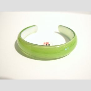 Glas Armbnd - Limegrn - Dia 6cm & 3cm bning