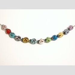 Glas og Stenpulver Perle - Mariehne - Mix. farver - 1cm