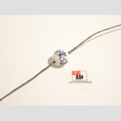 Perler - Porceln - Long life Perler - Hvid/Bl - 1,2cm