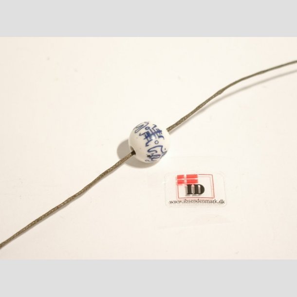 Perler - Porceln - Long life Perler - Hvid/Bl - 1,2cm Perle1